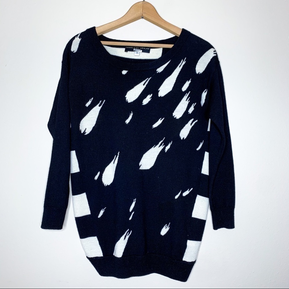 Anthropologie Twinkle by Wenlan Wool Split Back Sweater